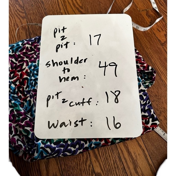 Vintage 100% Silk Long Sleeve Button Front Scribble Abstract Animal Print Dress - Picture 3 of 7